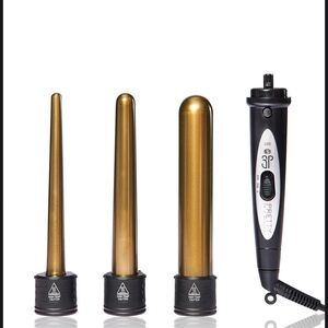 Gold Interchangeable Curling Wand Set - 3 Piece